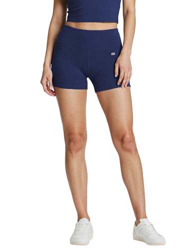 Image of Sfytt Women's High Waist Biker Shorts for Gym, Workout, Yoga & Running, 4 Inch Compression Activewear Shorts, Stretch Polyester Spandex Fabric