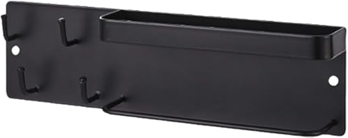 KryZaroブラック 粘着バージョン トレイ付き鍵保管ラック パンチフリー磁気吸引式 玄関エントランス壁面収納ラック