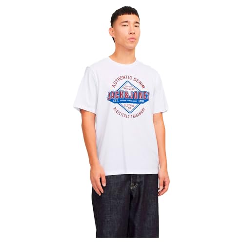 JJELOGO tee SS O-Neck 2 Col SS25 SN, Blanco Brillante, L