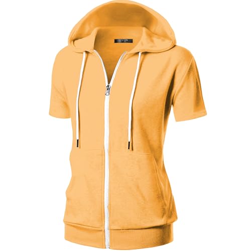 Image of GIVON Basic Lightweight Zip-Up Hoodie Long Sleeve Thin Jacket for Women with Plus Size