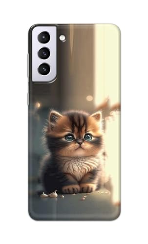 Image of Plastic Printfidaa Printed Hard Back Cover Case For Samsung Galaxy S21 5G Back Cover (Cute Cat) -112, Multicolor