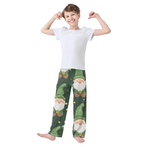 Gnome and Stars Boys Long Pants Soft Trousers Elastic Waist Kids Lounge Bottoms with Pockets S-XL3