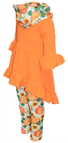 Image of Unique Baby Girls Kids Toddler 3pc Outfit Set Long Sleeve Cotton Blend Tunic Top Leggings and Scarf