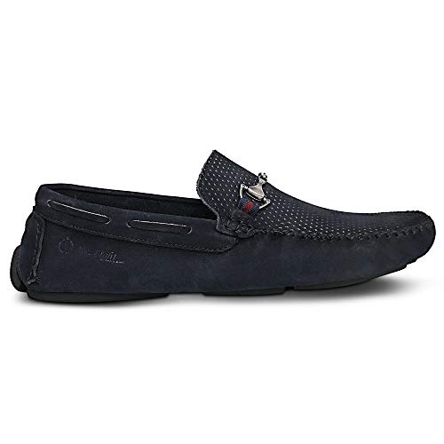 Mocassim Dockside Casual Masculino Couro Nobuck Cor:Azul;Tamanho:40