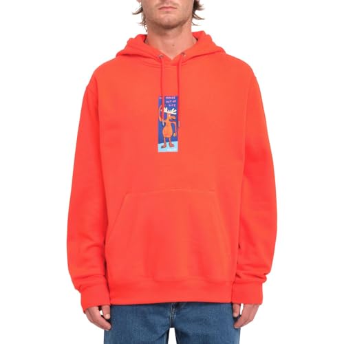 Sweat a capuche Volcom Olivmoose rouge pour le skate et la ville