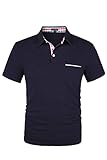 Herren Poloshirt Kurzarm Slim fit Einfarbig Sommer T-Shirt Men's Piqué Polo Polo Shirts mit Brusttasche