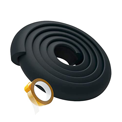 Image of SYGA Baby Safety Strip Furniture Edge Guard Cushion Corner Cover 2 Meter 6.5 feet Tape Infant Bump Protector (L Shape Black)