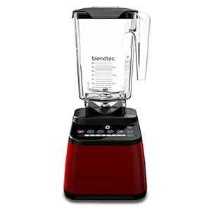 Blendtec Original Designer Series Blender and 90 Oz WildSide+ Jar – Kitchen Blender Bundle – Red