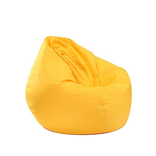 Bean Bag For Adults And Kids Sofa Chair Storage, Lazy Bean Bag Chair Cover, Waterproof Zippered Bean Bag Canvas Chair Cover Lounger Sack 29.53Inch, Without Filling (Yellow) #TOP5