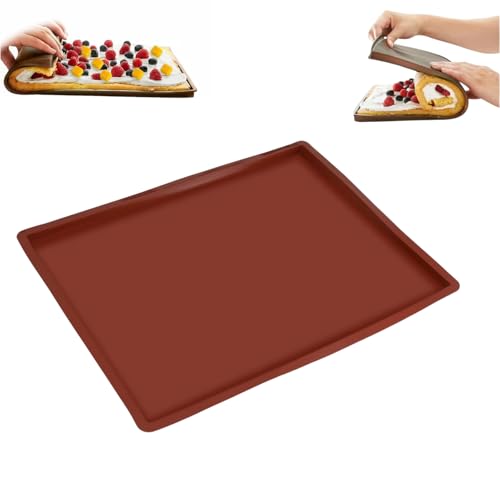 LeKu Tapetes de Silicona para Pastel de Rollo Suizo, Bandejas de Siliconas para el Horno Antiadherente para Hacer Tartas Pasteles Pizzas Galletas 36 × 28 × 1,5 cm