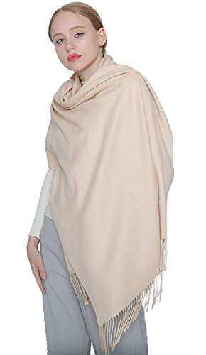 Women Solid Soft Cashmere Feel Shawl Wrap Scarf
