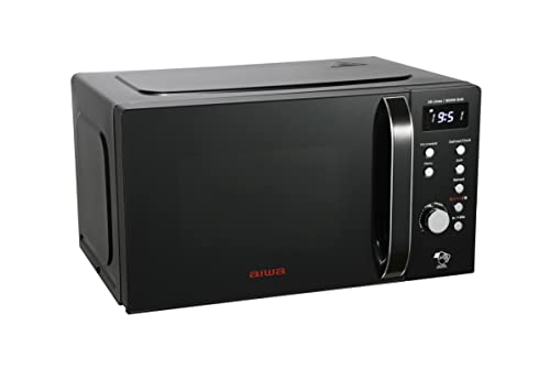 Aiwa AMW-202DG/BK, Microondas Digital con Grill, 20L, 700W, Bloqueo Seguridad, Plato 25,5CM, Rejilla Grill de acero inoxidable, Express Cooking con 8 Modos, Temporizador. Color: Negro