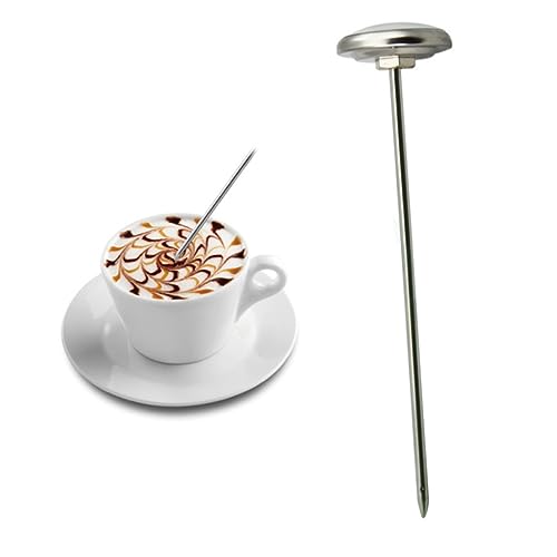 GOOHOCHY Termómetro de Alimentos Inoxidable de Alimenticio Termómetro Mini para Café y Leche Gadget de Cocina para Uso Doméstico y Profesional Plateado y Negro