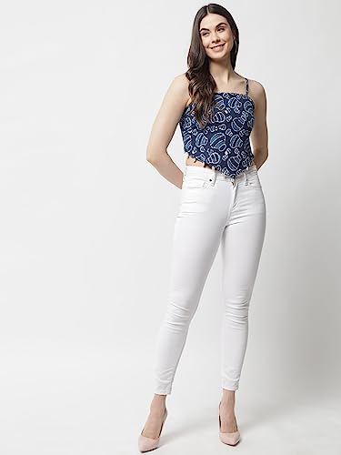Image of POPWINGS Casual Hankie Cotton Sustainable Bagru Print Crop Top for Women || Square Neck Crop Top for Women || Sleeveless Crop Top for Women || Cotton Women Crop Top for Summer
