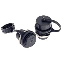 2PCS USB 3.1 Type C Panel Mounting Waterproof Connector, IP67 24 Pins Female to Female PA6BG33 Housing Double Head Adapter with Waterproof/Dust Cap
