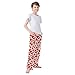 voucong Fashion Bright Red Heart Leopard Christmas Pajama Pants Long Printed Clothes Houses with Pockets