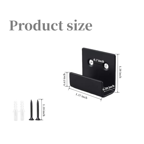 Image of Tile Display Wall Hanger, 8 Pcs Stainless Steel Wall Mount Brackets Hook, Heavy Duty Tile Hanger for Mirrors, Picture Frame Ceramic Wall Display (Black Inner Width 15mm /0.59 inch)