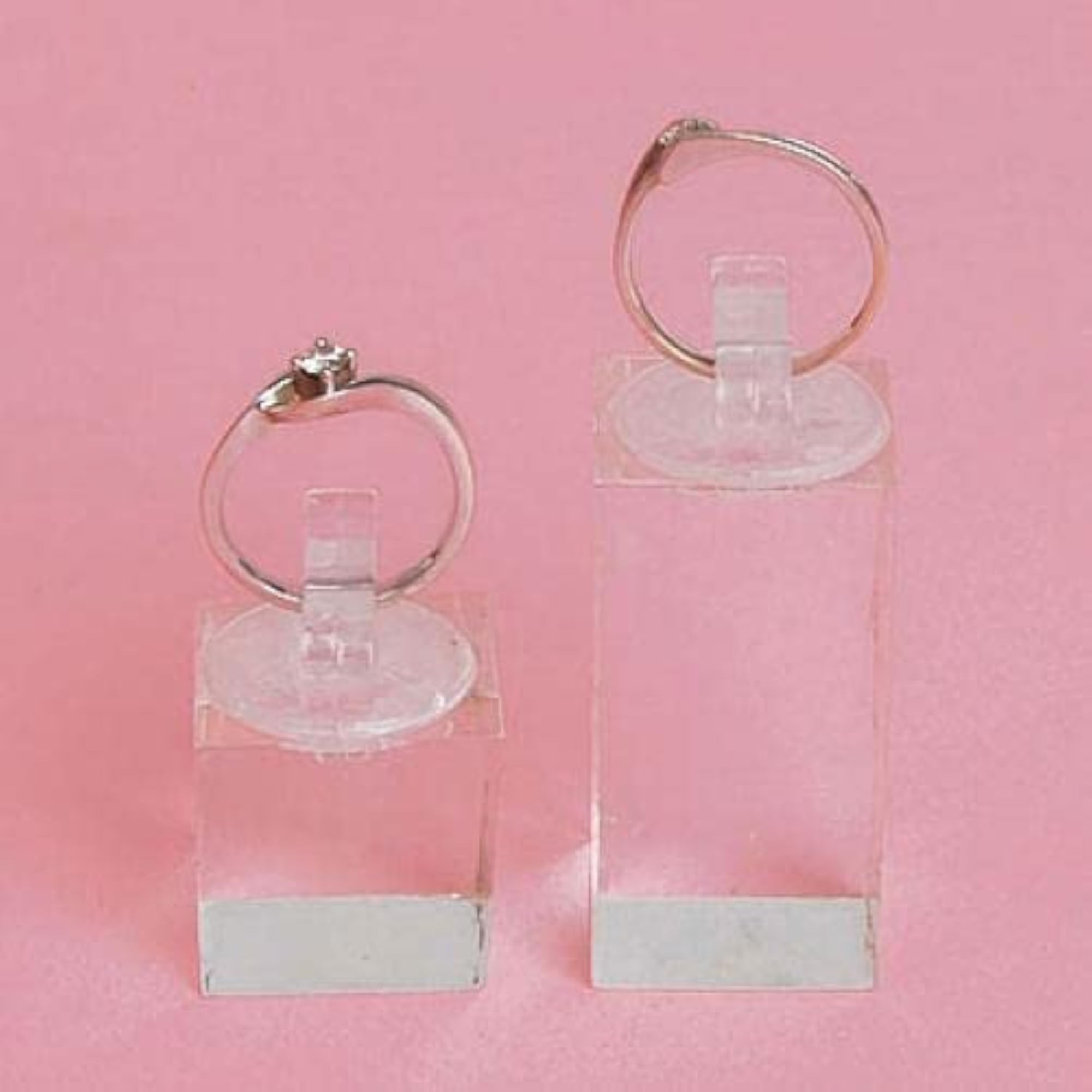 Set of 7 Clear Acrylic Ring Clip Display Stands