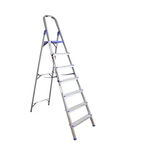 am PRODUCTS Foldable Ladder for Home and Office Use | Aluminum | Wide Steps | Wobble-Free | Skid-Free Steps | Durable Safety Ladder | Rust Free | Stairs | Portable Ladder | Anti-Skid (7-Step)