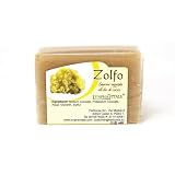 Sapone Viso allo Zolfo Naturale e Vegetale – Saponetta Artigianale per Pelli Grasse o Miste con Azione Purificante, Made in Italy