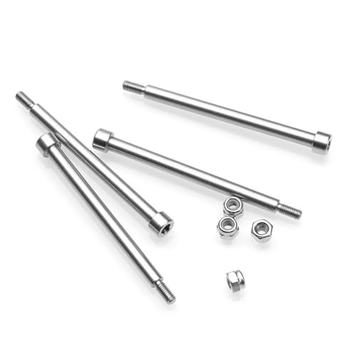 4pcs 4x60mm Stainless Steel Threaded Hinge Pins and Nut Set for Remote Control A-Arms Expansion Replacement