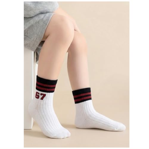 Image of Colourful Socks for Kids, Crew length, Soft Pure Cotton, Lightweight & Breathable, 1 to 9 Years, Pack of 5, Designer socks