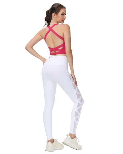 Image of romansong Strappy Yoga Sports Bras for Women Padded Criss-Cross Back Tank Tops