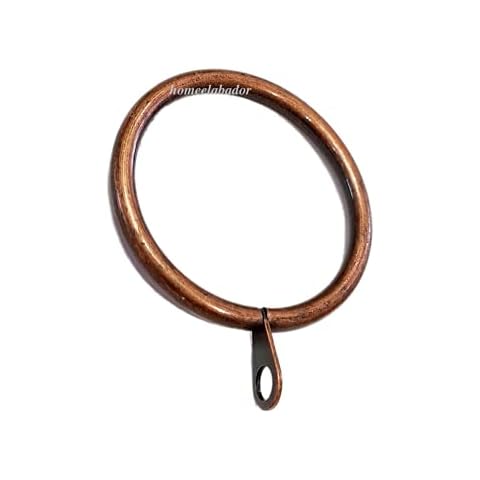 Pack of 24 Strong Metal Curtain Hooks Rings with Fixed eyelets for Curtain pole 30-38mm wide (copper, 40mm) Cover