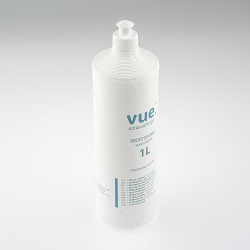 Vue Ultrasound Gel - 250ml / 1L / 5L Bottle of Clear Conductive High Viscosity Transmission Gel for Ultrasound and Doppler Machines and Monitors (1L - Pack of 1)