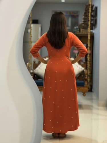 Image of ANNI Designer Women's Rayon Viscose Printed Embroidered Anarkali Kurta with Pant & Dupatta | Ethnic Kurti Set with Embroidery | Soft Comfortable Fabric | Stylish Outfit for Festive, Office