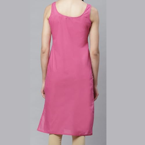 Image of Women's Sleeveless Cotton Inner Slip Dress Round Neck Soft Comfortable Fit Full Length Camisole Innerwear Summer top Undergarment for Girls