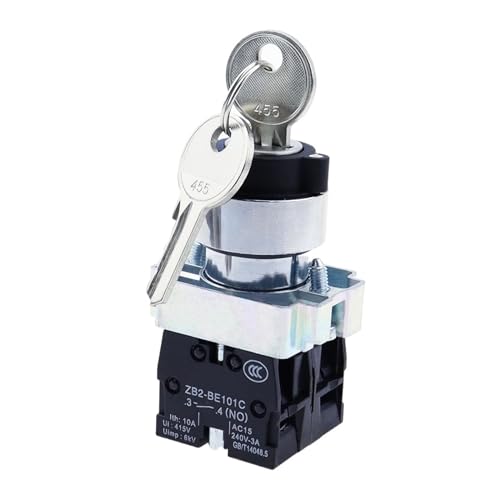 Bouton de selection XB2-BG53 22mm rotatif a cle 3 positions avec 2NO
