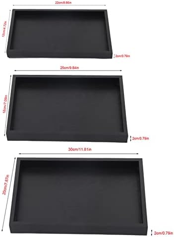 Ejoyous Wooden Serving Tray, Tea Coffee Food Platter Rectangular Black Wood Plate Snack Tray Breakfast Tray, for Storage Dinner Fruit Milk Coffee Wine Fruit Kitchen Living Room(30 * 20 * 2cm)