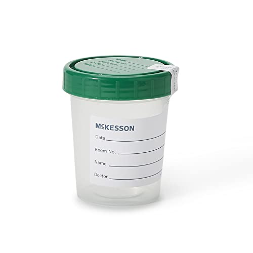 McKesson Specimen Cups with Lids, Urine/Pee Cups, Sample Containers, Leak Resistant, 4 oz / 120 ml, 100 Count