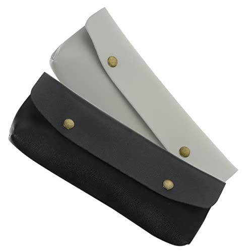 Warmhm Portapennelli Cosmetici Da Viaggio 2 Pezzi in Pu Resistente Astuccio Piccolo e Sottile Per Pennelli Trucco Donna Organizer Portapennelli Portatile