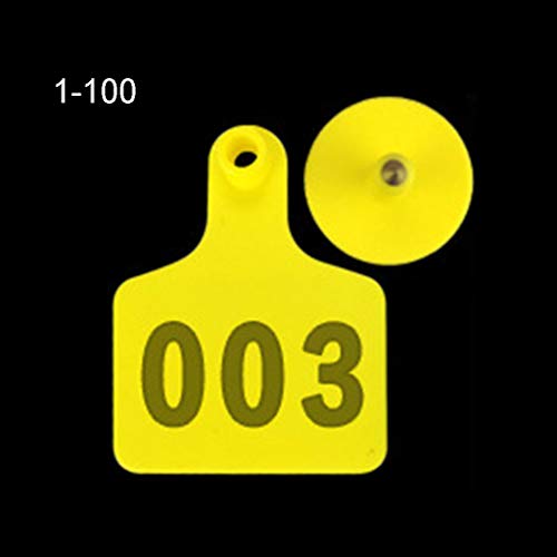 certylu Livestock Ear Tag,Identification TPU Ear Tags Applicator for Cattle 100 Pieces