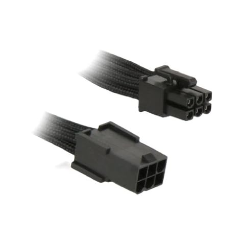 BITFENIX 45cm 6-Pin PCIe Extension Cable - Sleeved Black/Black,BFA-MSC-6PEG45KK-RP Cover