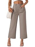 LILLUSORY Womens Linen Pants Wide Leg 2025 Summer Beach Vacation Outfits Clothes Lightweight Capri Capris Trendy Crop Cropped Casual Trousers