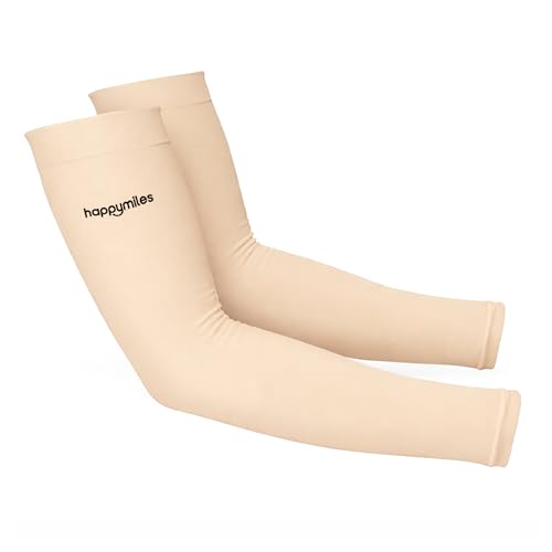 Image of UV Sun Protection Arm Sleeves for Men & Women - UPF 50+ Cooling Hand Cover for Biking, Cricket, Driving & Cycling - Tan Protection Guard