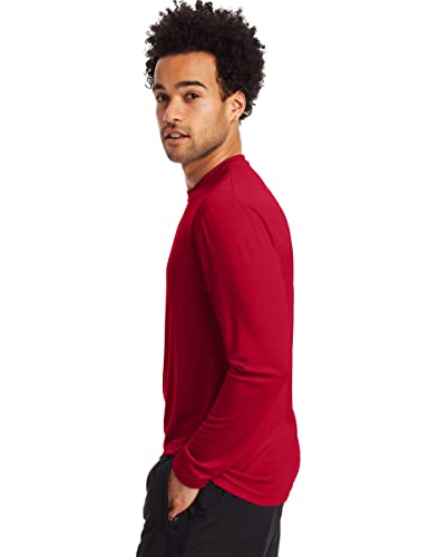 Hanes Men's Long Sleeve Cool Dri T-Shirt Upf 50+, Large, 2 Pack ,Safety Green #TOP1
