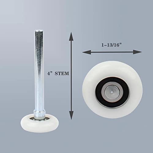 Quiet Garage Door Rollers 6200Zz Bearing Nylon Garage Door Roller 4" Stem, White Pack Of 10(For 7' Height Doors) #TOP1