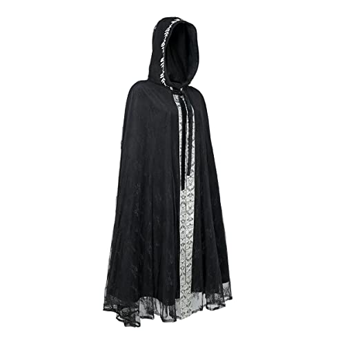 Hooded Cloak Universal Adult Cloak With Hood Halloween Christmas Cloak Vampire Witch Cloak Cosplay Costume Cloak (Lingdong(Black))… #TOP2