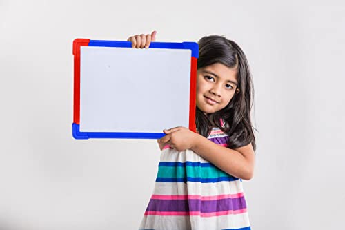 Image of Eduway Glossy Marker Surface 2 in 1 Whiteboard + Green Chalk Board Slate On Back Side, Best for Kids Learning and Office Use (Size:15x12 Inch | 38x30 cms)