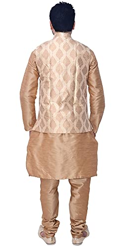 Image of Men's Silk Kurta Pajama Jacket /Waistcoat /Blazer Set