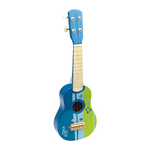 Hape Kid's Wooden Toy Ukulele In Blue, L: 21.9, W: 8.1, H: 3 Inch #TOP1
