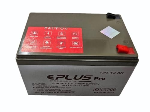 Image of EPLUS 12V 12 Ah Lithium Rechargeable Battery with BMS Protection for Spray Pump, Solar Inverter, Toys, LED Lamp, Solar Lantern, Emergency Light, Zatka Machine (1,12 Ah)