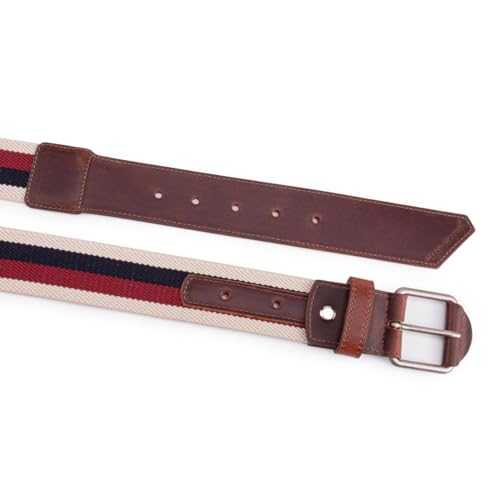 Cinto Masculino C/regulagem De Tamanho 100% Couro Legítimo (EG (serve do 54 ao 56), WHISKY/LISTRADO)