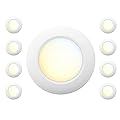 JULLISON 8 Packs 6 Inch 5CCT Field Selectable LED Low Profile Recessed & Surface Mount Disk Light, Round, 15W, 920 Lumens, CRI80, 27K-30K-35K-40K-50K, Driverless, Dimmable, ETL & Wet Listed, White