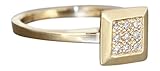 Brillanten Hobra-Gold BRILLANTRING QUADRAT RING GOLD 585 - GOLDRING BRILLANTEN DAMENRING - DIAMANTRING