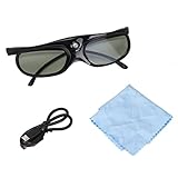 Características sobresalientes: las gafas 3D DLP LINK utilizan la última tecnología de obturador activo, frecuencia de actualización ultrarrápida de 144 Hz, alta definición, sin imágenes fantasma ni parpadeo, ¡lo que le brinda una excelente experiencia de visualización en 3D!